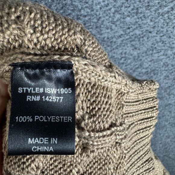 IRIS Cowl Turtleneck Top With Textured Knit Pattern Stretch Brown Large - Picture 10 of 10